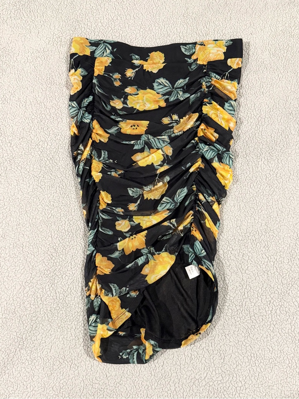 Floral Black and Yellow Skirt